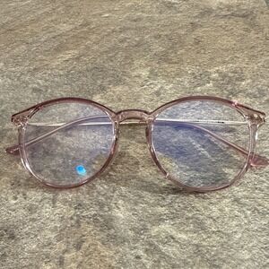 EyeBuyDirect Amity Women's Eyeglass Frames Translucent Pink Round 51-19-145-45mm